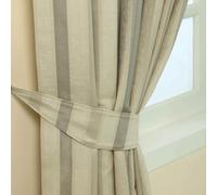 Homescapes Stripe Jacquard Curtain Tie Back Pair In Cream Cream One Size