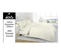 (Cream, Super King) 100% Egyptian Cotton 400 Thread Count Flat Sheet