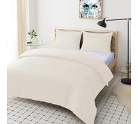 (Cream , Super King) Plain Duvet Cover Single Double King Bed Set Quilt