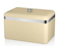 Swan SWKA1010CN Retro Bread Bin, Metal, Cream(Retro), 18 Litre Storage Capacity