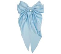 Cream Sweet Mesh Bow Hairpin Super Fairy Top Clip Back Head Hairpin Spring Hair Accessories (2 packs) (37#big blue-green streamer)