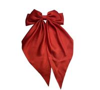 Cream Sweet Mesh Bow Hairpin Super Fairy Top Clip Back Head Hairpin Spring Hair Accessories (2 packs) (31#big red streamer)
