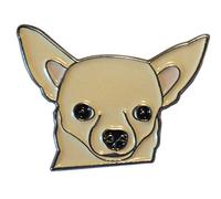 Cream Tan Chihuahua Dog Metal Enamel Pin Badge Lapel Brooch