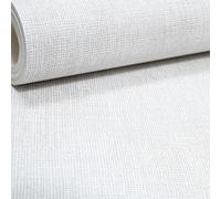 Cream Textured Wallpaper Linen Effect Silver Metallic Shimmer Heavyweight Muriva