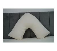 (Cream) V Shaped Pillowcase 100% Brushed Cotton Flannel V Case Warm Cosy Back Neck & Pregnancy Support in 74 x 34cm