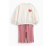 Cream Valentine's Love You More Print Sweat Set 6-9 months