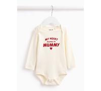 Cream Valentines My Heart Belongs To Mummy Bodysuit 6-9 months