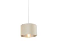Cream Velvet Drum Shade Silver Inner D30Cm Lamp Shade Lighting Collection Cream One Size