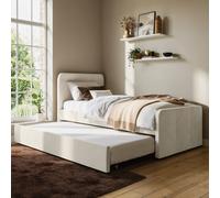 Cream Velvet Single Guest Bed with Trundle - Layla
