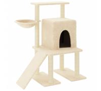 vidaXL Cat Tree with Sisal Scratching Posts Cream 96.5 cm