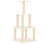 vidaXL Cat Tree with Sisal Scratching Posts Cream 111 cm UK HOT