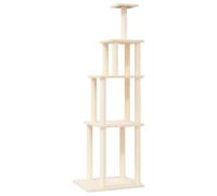 vidaXL Cat Tree with Sisal Scratching Posts Cream 183 cm