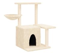 vidaXL Cat Tree with Sisal Scratching Posts Cream 83 cm, Cream