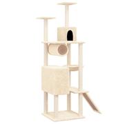 vidaXL Cat Tree with Sisal Scratching Posts Cream 168 cm, Cream