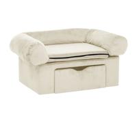 (cream) vidaXL Dog Sofa with Drawer Plush Pet Supplies Dog Couch Sofa Multi Colours
