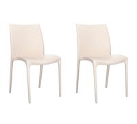 vidaXL Garden Chairs 2 pcs Cream 50x46x80 cm Polypropylene, Cream