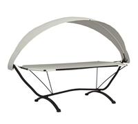 vidaXL Outdoor Lounge Bed with Canopy Cream Steel and Oxford Fabric UK NEW