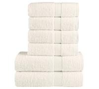 (cream) vidaXL Premium Towel Set 6 Piece Absorbent Shower Towel Bath Towels 600 gsm