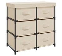vidaXL Storage Cabinet With 6 Drawers 55x29x55 cm Cream Steel, Cream