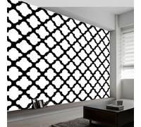 Cream Wallpaper Mural Poster, Minimalism Geometric Moroccan 3D Panoramic Custom Wallpaper 59 x 41 inch (W x H) - for Living Room Bedroom Decoration