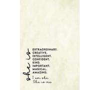 Cream watercolor Journal She is Extraordinary I am she; she is me. 6x9 Journal