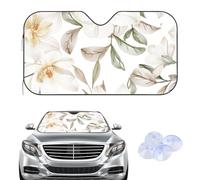 Cream Watercolour Magnolia Blooms Windscreen Cover Sunshades, Frost Windscreen Cover Winter, Car Accessories Car Frost Gifts Screen Protector Windshield for Suv Van (145× 80 cm)