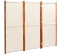 vidaXL Room Divider 3-Panel Cream White 210 x 180 cm