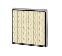 Cream White Color Crochet Texture Unisex Brooches & Pins Square Lightweight Lapel Badge Jewelry for Clothing Shawl Hat