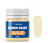 Cream White Fabric Paint 20 ml - Permanent Textile Paint for Clothes, Shoes & Denim | Water Based Jeans, Leather & Sneaker Paints | Washable Non-Toxic Fabric Dye for Cotton & Synthetic Fabrics