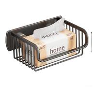 Cream White Mounted Tissue Box No Drilling Required Toilet Holder For Bathroom Modern Space Aluminum Alloy Rust Resistant Design With Strong Sticky Base For Roll And Folded Sheets 31cm(F)