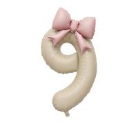 Cream White Number 9 Balloon 40 Inch, Large Foil Helium Balloons for Birthday Party Decorations, Giant Number Party Balloons for Celebration