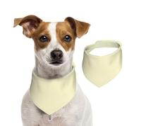 Cream White Reversible Cotton Dog Bandanas - Adjustable Small Large Dog Drool Bib For Birthday Wedding - Double Side Print