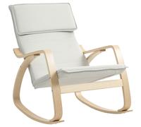 Cream White Rocking Chair High Back Upholstered Lounge Accent Armchair
