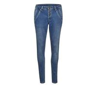 Cream Women's Jeans Pants Mid Waist Skinny Slim, Rich Blue Denim, 33W x 32L
