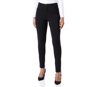 Cream Women's Women's Pants Slim Fit Ankle Length Midrise Waist Zip and Button Fastening Trousers, Pitch Black,