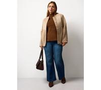 Cream Zip Through Faux Shearling Jacket M