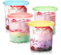 Creami Pint Container Replacement is Suitable for Ninja Creami Deluxe Pint 680ml NC501, Compatible with Ninja NC501 NC500 Series Creami Luxury Ice Cream Machine, with a Leak-proof Ice Container (4)