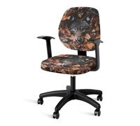 CREAMIC Forest Wolf Office Chair Cover Dead Leaves Seat Cushion Split Protectors Chair Covers Protective Stretch Decorative Fabric Cover Stretch Rotating Stretchable Standard Size
