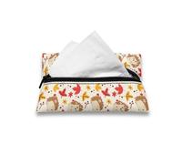 CREAMIC Hedgehog Travel Tissue Box Cover Maple Leaf Tissue Holders for Fall Decorative Chicken Print Pocket Tissue Holder for Car Reusable Purse Tissue Holder Carrying Bag