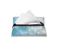 CREAMIC Sea Print Toilet Tissue Holder for Bathroom Purse Pocket Tissue Holder Mini Tissue Box Cover Zipper Enclosed Travel Tissue Pouch Multi-Purpose Tissue Compartment