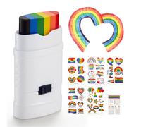 Creamify Rainbow Pride Makeup Kit - 1 Reusable Face Paint Sticks (100+ Uses) + 5 Tattoos | Gentle Formula for Sensitive Skin | LGBTQ+ Parade & Festival Essentials