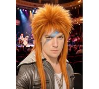 Creamily Spiked Mullet Wig for Men Women | 70s 80s Heavy Metal Rocker | Disco Mullet Wig Rock-Rocker Cosplay Wigs for Women and Men’s Halloween, Themed Costume Party Orange