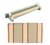 Creamore Mill White Oak Roller Aga Towel Rail with Red Stripe Cotton Towel | Towel Holder Rack Wood Wooden Large | Made in UK