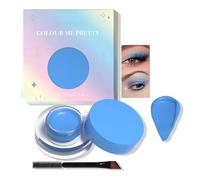 Creamy Blue Matte Eyeshadow - Vibrant Blue Cream Eyeshadow In A Glass Jar With Dual-Ended Applicator For Bold And Smoky Eye Looks With Long-Lasting Pigmented Colour And Smudge-Proof Finish