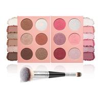 Creamy Blush Contour Palette, 6 Colors Concealer Blush Contour Palettes, Contouring Makeup Blushes Cream Matte & Makeup Brush Set Contour Concearler Palette Contouring Face for Women Girls