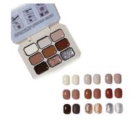 Creamy Colorful Nail Polish Set,Gel Nail Polish Summer Colors,2024 New Nine-Square Grid Solid Gel Glue Nail Polish Glue Set,Long Lasting Solid Nail Polish Palette (5#, One size)