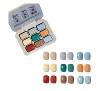 Creamy Colorful Nail Polish Set,Gel Nail Polish Summer Colors,2024 New Nine-Square Grid Solid Gel Glue Nail Polish Glue Set,Long Lasting Solid Nail Polish Palette (8#, One size)