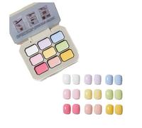 Creamy Colorful Nail Polish Set,Gel Nail Polish Summer Colors,2024 New Nine-Square Grid Solid Gel Glue Nail Polish Glue Set,Long Lasting Solid Nail Polish Palette (3#, One size)