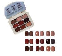 Creamy Colorful Nail Polish Set,Gel Nail Polish Summer Colors,2024 New Nine-Square Grid Solid Gel Glue Nail Polish Glue Set,Long Lasting Solid Nail Polish Palette (7#, One size)