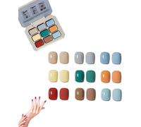 Creamy Colorful Nail Polish Set,Nine-Square Grid Solid Gel Glue Nail Polish,Long Lasting Solid Nail Polish Palette,for Women/Girls/Friend DIY Home